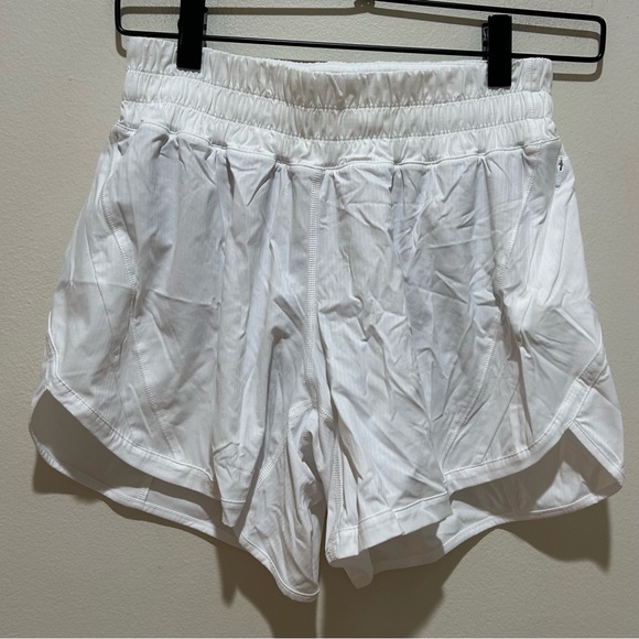 lululemon athletica Pants - Lululemon Track That High Rise White Athletic Shorts with Liner - Women’s Size 6